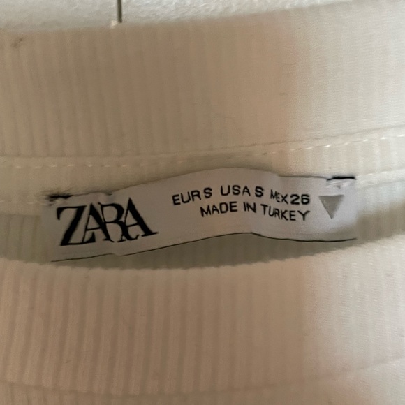 Zara Ruched Ribbed White Top - Picture 5 of 5